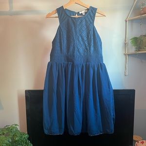 Blue lace top dress